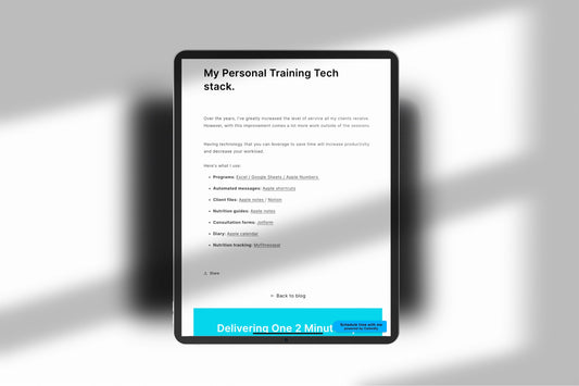 Personal training tech stack